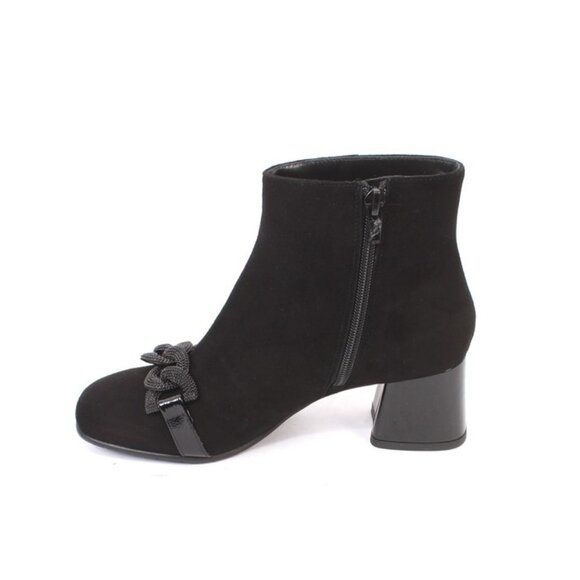 Luca Grossi 896a Black Suede Leather Ankle Heel Boots - Picture 6 of 8